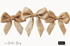 Burlap Bow Clipart | Farmhouse PNG Product Image 1