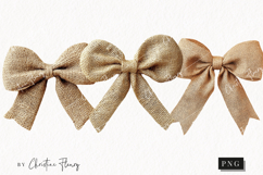Burlap Bow Clipart | Farmhouse PNG Product Image 1