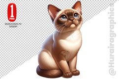Burmese Cat Clipart - PNG File Product Image 1