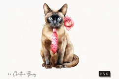 Valentine Burmese Cat PNG | Valentine's Day Clipart Product Image 1