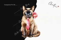 Valentine Burmese Cat PNG | Valentine's Day Clipart Product Image 2