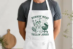 Burnin Meat and Tellin Jokes SVG - Funny Raccoon BBQ PNG Product Image 2