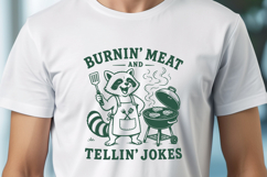 Burnin Meat and Tellin Jokes SVG - Funny Raccoon BBQ PNG Product Image 3