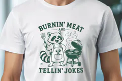 Burnin Meat and Tellin Jokes SVG - Funny Raccoon BBQ PNG Product Image 3
