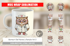 Burnout Owl Nurse Lifestyle Mug Wrap Product Image 1