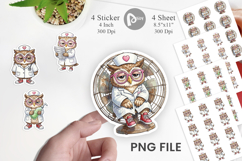 Burnout Owl Nurse Lifestyle Sticker Product Image 1