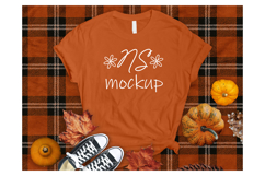 Bella Canvas 3001 T-shirt mockup, color Burnt Orange Product Image 1