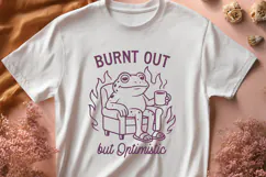 Burnt Out But Optimistic Frog SVG PNG | Funny Mental Health Product Image 2