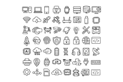 Business and Finance Outline Icon Collection in Black White Product Image 1