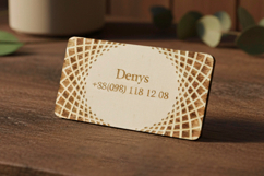 Plywood business card. Wooden business card. Laser cut cards Product Image 2