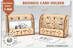 Business Card Holder Laser Cut Design. Wood Organizer SVG Product Image 1