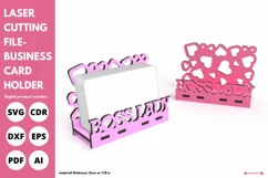 heart boss lady business card holder - svg laser cutting fil Product Image 4