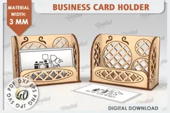 Business Card Holder Laser Cut Design. Wood Organizer SVG Product Image 1