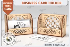 Business Card Holder Laser Cut Design. Wood Organizer SVG Product Image 1