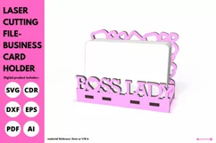 heart boss lady business card holder - svg laser cutting fil Product Image 3