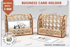 Business Card Holder Laser Cut Design. Wood Organizer SVG Product Image 1