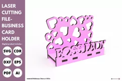 heart boss lady business card holder - svg laser cutting fil Product Image 2