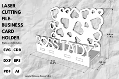 heart boss lady business card holder - svg laser cutting fil Product Image 5