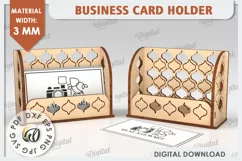 Business Card Holder Laser Cut Design. Wood Organizer SVG Product Image 1