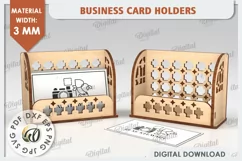 Business Card Holder Laser Cut Design. Wood Organizer SVG Product Image 1