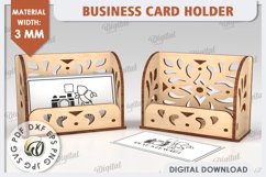 Business Card Holder Laser Cut Design. Wood Organizer SVG Product Image 1