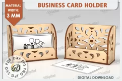 Business Card Holder Laser Cut Design. Wood Organizer SVG Product Image 1