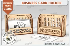 Business Card Holder Laser Cut Design. Wood Organizer SVG Product Image 1