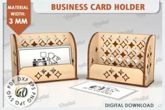 Business Card Holder Laser Cut Design. Wood Organizer SVG Product Image 1