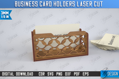 Business Card Holder Laser Cut| Office Accessory |Card Stand Product Image 1
