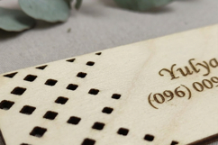 Business card with engraving. Plywood business card. Product Image 6