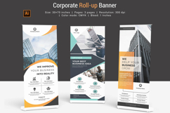 Modern business roll up banner template for corporate promotions, events, trade shows, and marketing campaigns. Clean, professional, and fully editable design.