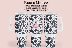 bust a moove cow puns 40oz quencher tumbler sublimation full wrap high resolution transparant background