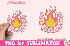 Busy Reading Smut PNG, Book Lover Sublimation, Groovy Trendy Product Image 3