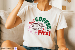 Cat Drink Coffee Funny Hand-drawn PNG SVG Design Product Image 2