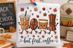But First Coffee Fall Friends Clipart PNG Product Image 2