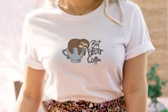 But First Coffee Sloth embroidery file Product Image 3