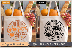 But First Pumpkin Spice SVG File | Fall Round Sign SVG Product Image 4