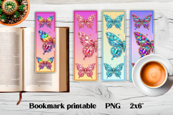 Cute butterfly bookmark printable | Summer bookmark PNG Product Image 1