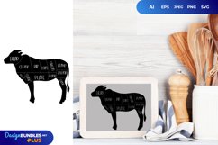 Cow Butcher Cut Meat Chart Product Image 1