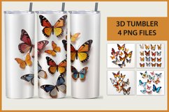 Butterfly 3d sublimation tumbler wrap, tumbler wrap bundle Product Image 1