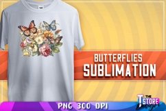 Butterflies Sublimation | T-Shirt Design | Butterflies PNG Product Image 1