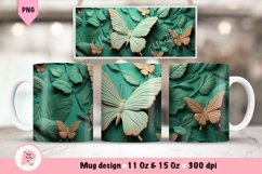 Butterflies 3D Mug Wrap Sublimation Designs, 3d Mug, Butterflies Png