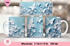 Butterflies 3D Mug Wrap Sublimation Designs, 3d Mug, Butterflies Png