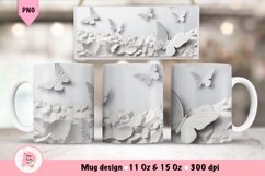 Butterflies 3D Mug Wrap Sublimation Designs, 3d Mug, Butterflies Png