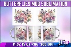 Butterflies Mug Sublimation|Summer Coffee 11 Oz|15 oz v.2 Product Image 5