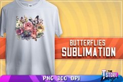 Butterflies Sublimation | T-Shirt Design | Butterflies PNG Product Image 1