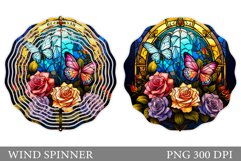 Butterflies Wind Spinner. Roses Wind Spinner Sublimation Product Image 1