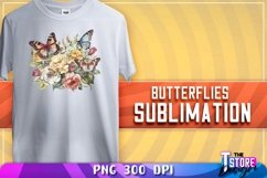 Butterflies Sublimation | T-Shirt Design | Butterflies PNG Product Image 1