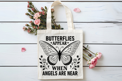 Butterflies Appear When Angels Are Near SVG, Book Lover SVG Product Image 4