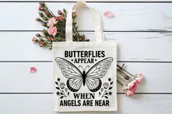 Butterflies Appear When Angels Are Near SVG, Book Lover SVG Product Image 4
